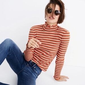 Madewell Ribbed Striped Turtleneck S